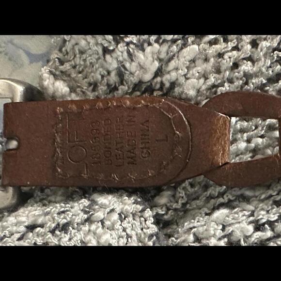 LOFT brown linked leather belt Size Large - Picture 3 of 3